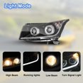 thumbnail image 3 of Winjet Headlight Assembly For 2011-2015 Chevy Cruze LED DRL Projector Headlights Black Clear Set Headlamp, 3 of 8