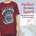 thumbnail image 5 of Boys T Shirts - Youth Big Kids Active Athletic Workout Sports Basketball Graphic Short Sleeve Top 4 Pack 14/16, Set E, 5 of 6