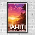 thumbnail image 2 of Tahiti French Polynesia Vintage Travel Poster / Postcard WPA Style Retro Art Print, 2 of 4