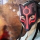thumbnail image 5 of cara de zorro japonesas cara de media cara Anime Animal Cosplay para hombres Mujeres Baile de disfraces Disfraz Negro Hugo Cosplay de la cubierta del zorro, 5 of 10