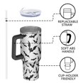 thumbnail image 4 of Halloween Bat Pattern Tumbler with Handle and Lid,40oz Double Wall Vacuum Insulated Tumbler,Cups Gift for Women and Men, 4 of 7