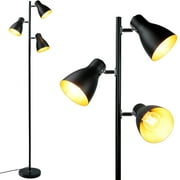 Depuley Tree Floor Lamp with 3 Adjustable Lights, LED Tall Pole Lamps E26 Base Black