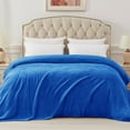thumbnail image 5 of Exclusivo Mezcla Twin Size Flannel Fleece Velvet Plush Bed Blanket as Bedspread, Coverlet, Bed Cover (60"x80", Cobalt Blue), 5 of 11