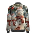 thumbnail image 4 of LOVZFMLL Vestes pour Femmes Chandail en Molleton Ample à Manches Longues avec Fermeture Éclair Veste de Baseball Tricotée Décontractée, 4 of 5