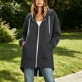 thumbnail image 6 of Cilsoka Long Hoodie Jackets for Women Zip up Oversized Sweatshirt Lightweight Casual Back Split Hem Jacket Fashion Fall Coats with Pockets, 6 of 7