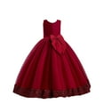 thumbnail image 1 of Robe à Paillettes pour Enfants, Robe pour Enfants avec Grand Nœud, Robe de Demoiselle d'Honneur pour Fille, Robe pour Enfants Rouge 170/13 A-14 A, 1 of 7