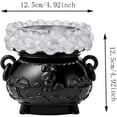 thumbnail image 2 of Halloween Witch Cauldron Candle Holder, LED Purple Light with Mist Bubbling Effect, Bat Embossed Design, Spooky Tabletop Decorative Centerpiece for Home Party Festive Display, 2 of 8