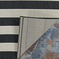 thumbnail image 2 of Couristan Afuera Yacht Club 6'6" x 9'6" Onyx Black and Ivory Stripe Outdoor Rectangle Rug, 2 of 10