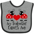 thumbnail image 3 of Inktastic My Godmother Loves Me Boys or Girls Baby Bib, 3 of 4