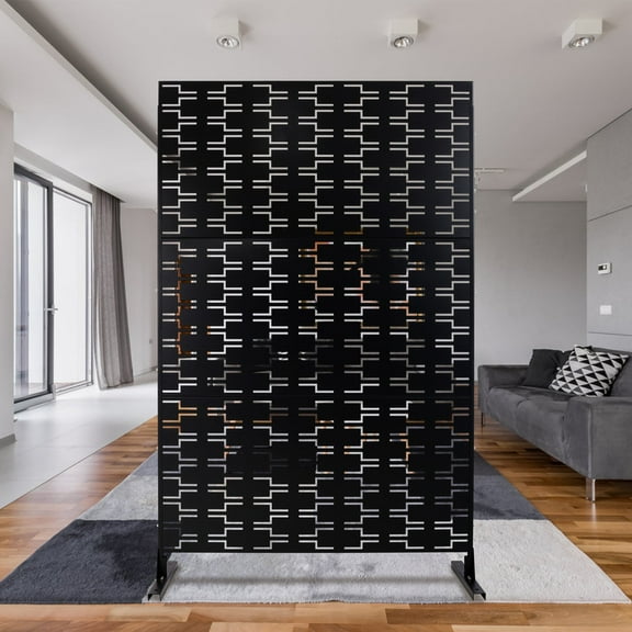 Outdoor & Indoor Privacy Screen Metal Privacy Screen 76" H×48" W, Freestanding Decorative Privacy Screen for Deck Balcony Patio, Privacy Fence Panels for Outside Lawn Garden