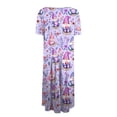 thumbnail image 5 of Minjewel Women's Easter Print Dress, Round Neck Short Sleeve Casual Midi Dress, Loose Fit Floral Spring Church Dress, Garden Party, Brunch Outfit,Purple L, 5 of 8