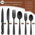 thumbnail image 2 of Juego de cubiertos Hiware negro mate 24 piezas para 4 con Steak K, 2 of 7
