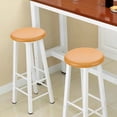 thumbnail image 4 of Taburete de madera con tapa redonda y asiento de madera, taburete de bar con asiento de madera, repuesto de taburete de madera., 4 of 7
