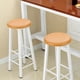 thumbnail image 4 of Taburete de madera con tapa redonda y asiento de madera, taburete de bar con asiento de madera, repuesto de taburete de madera., 4 of 7