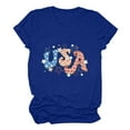 thumbnail image 6 of Dyegold Summer Tops for Women 2023 Trendy, Plus Size Tops for Women USA Letter Print Patriotic Henley Shirts Round Neck Short Sleeve Loose Comfy ​Tunic Tops, 6 of 6
