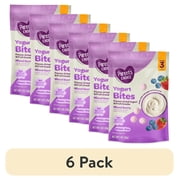 (6 pack) Parent’s Choice Stage 3 Toddler Yogurt Bites Snack, Mixed Berry, 1 oz Pouch