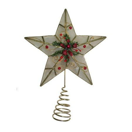 holiday time capiz red beads tree topper walmart com holiday time capiz red beads tree topper walmart com