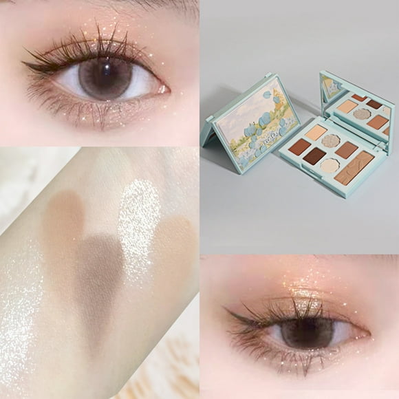 Eyeshadow Petal 7 Color Eyeshadow Palettes Pearlescent Mattes Blue Green Earth Color Makeup Suitable For Any Skin Type, Eyeshadow for Women