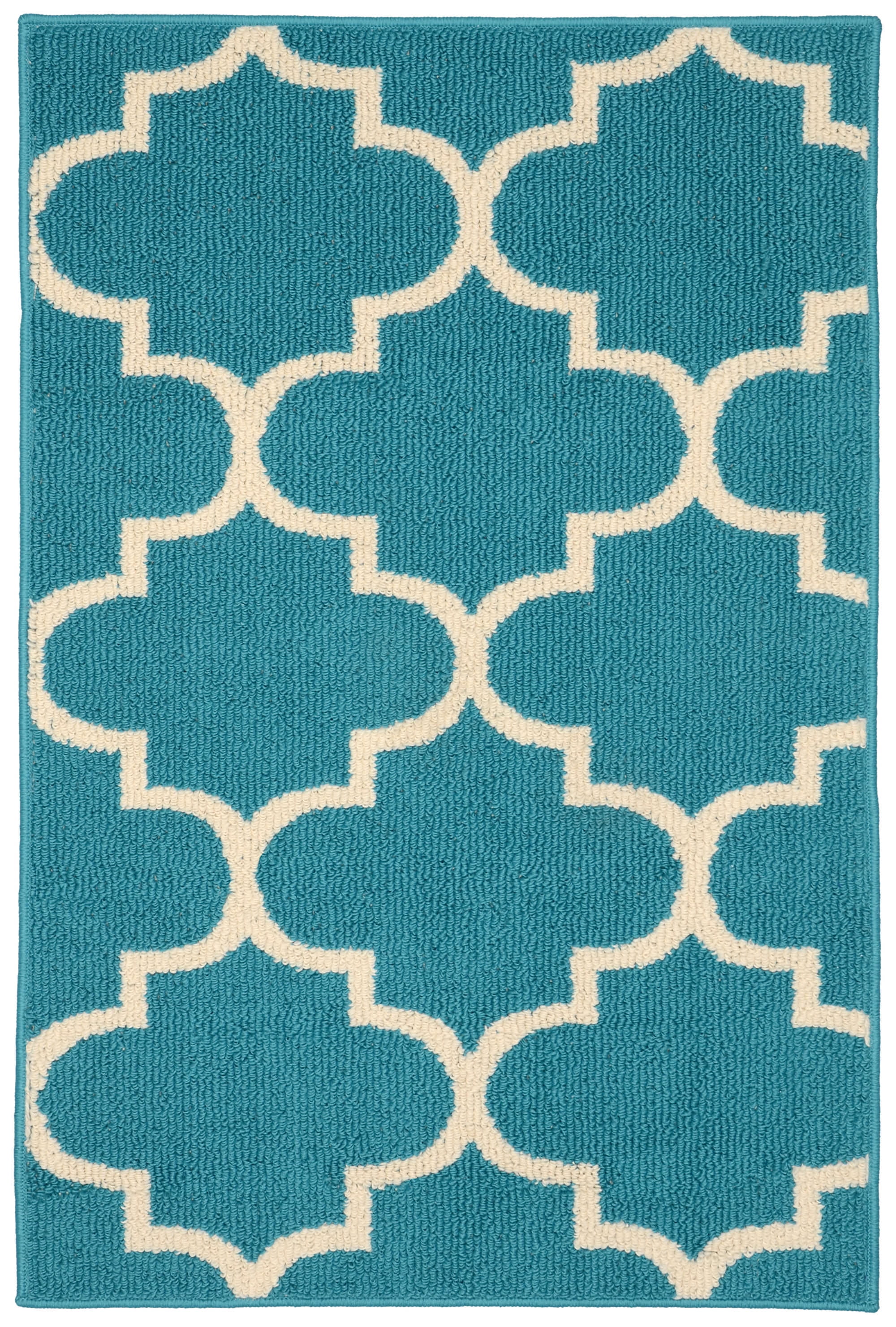 Garland Rug Large Quatrefoil Area Rug, 30 x 46, Teal/Ivory Walmart Canada