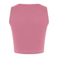 thumbnail image 6 of Sexy Casual Women's Sleeveless Solid Round Neck Tops Ladies Blouse Crop Vest, 6 of 6
