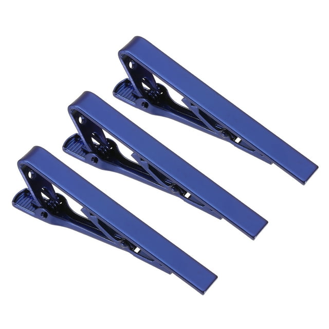 3 Piezas de Clips de Corbata Delgados para Hombres, Clips de Corbata de Cobre para Traje para Padre, Esposo, Amante (Azul, Brillante)