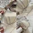 thumbnail image 6 of Bum Bags for Women Crossbody Bag, Trendy Crescent Shoulder Bags Spacious Fanny Packs Sling Bag Half Moon Purse, with Adjustable Strap, Beige, 6 of 7