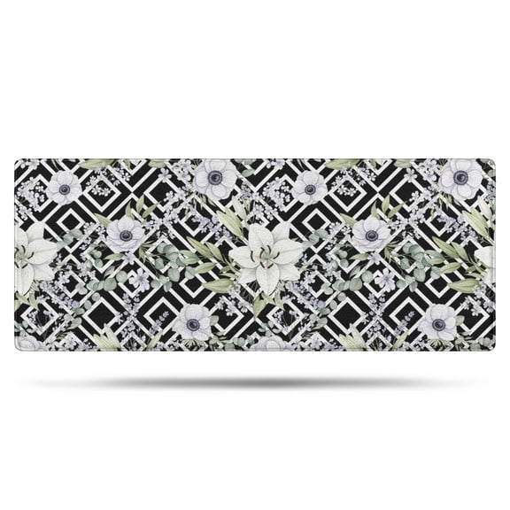 Pioneer Flower Floral Print Pattern Bathroom Rugs Mat, Non Slip Microfiber Bathroom Rug with Rubber Backing, Soft Mats for Bathroom Floor Tub Shower, 24"x60"