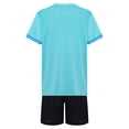 thumbnail image 2 of Nyeemya Kids Boys Sports Suit for Football Team Training Quick-Drying V-Neck T-shirt with Drawstring A Light Green 22, 2 of 7