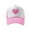 Pink, variant on FAWUUDO Womens Versatile Baseball Cap Printed Heart Color Block Mesh Panel Snapback Hat Sweet Sun Protection Hat Black Free Size