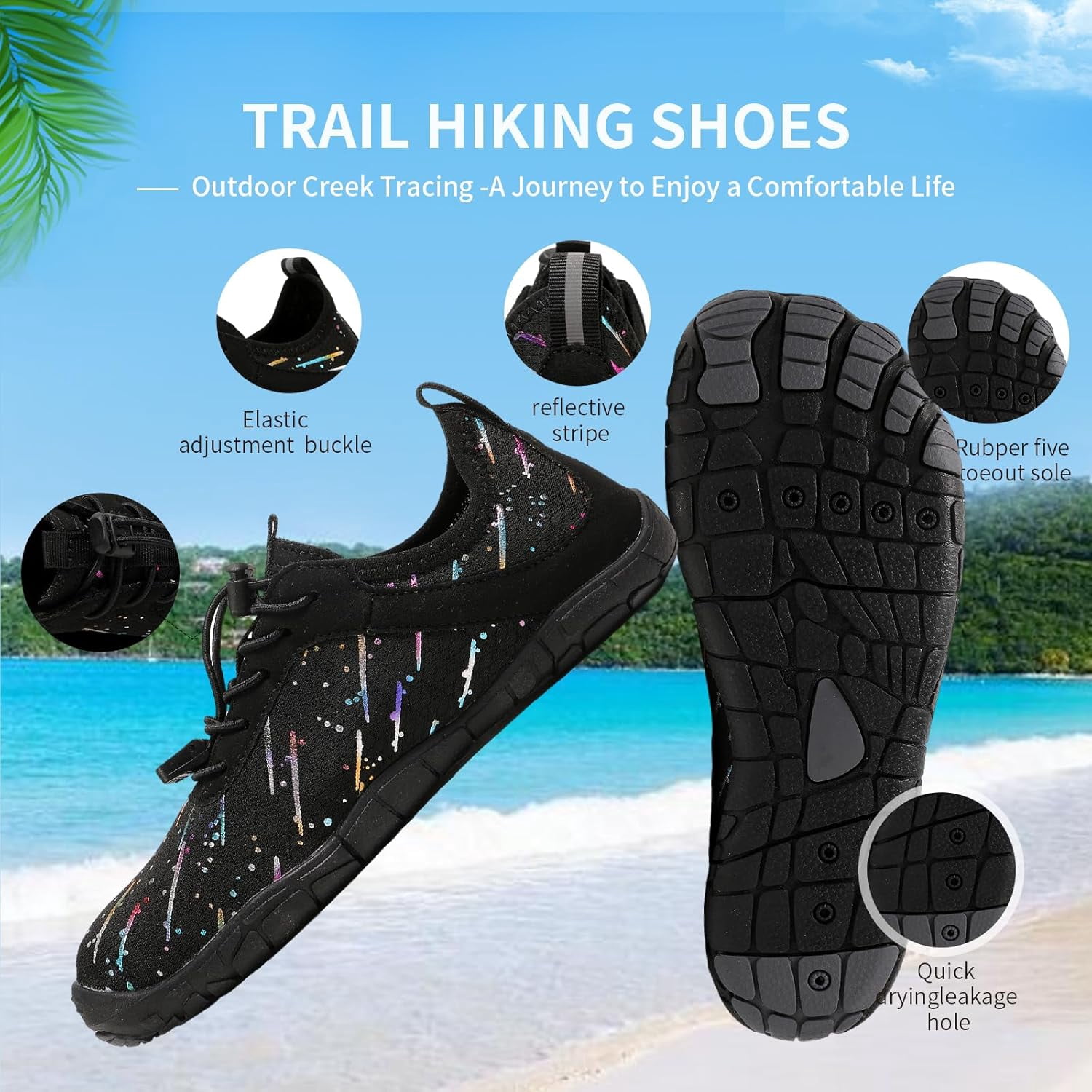 Meteor Barefoot Hiking Shoes for Women Men, Wide Toe Box, Breathable & Non-Slip Athletic Water Shoes for Trail, River, and Outdoor Adventure