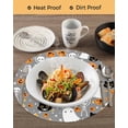 thumbnail image 3 of 15 Inch Round Placemats Set of 4, Halloween Grey Non Slip Heat Insulation PP Table Mats, Black White Ghost Orange Skull Pumpkin Washable Place Mats for Kitchen Dining Party Table Decor, 3 of 7