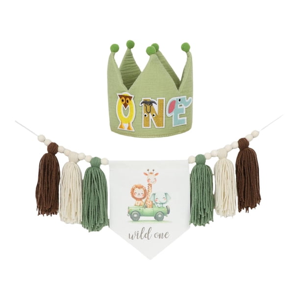 Decoraciones de la fiesta de cumpleaños de la cumpleaños, banner de la gran decoración del hogar adorno de adornos colgantes con guarnición de Con sombrero de dibujos animados