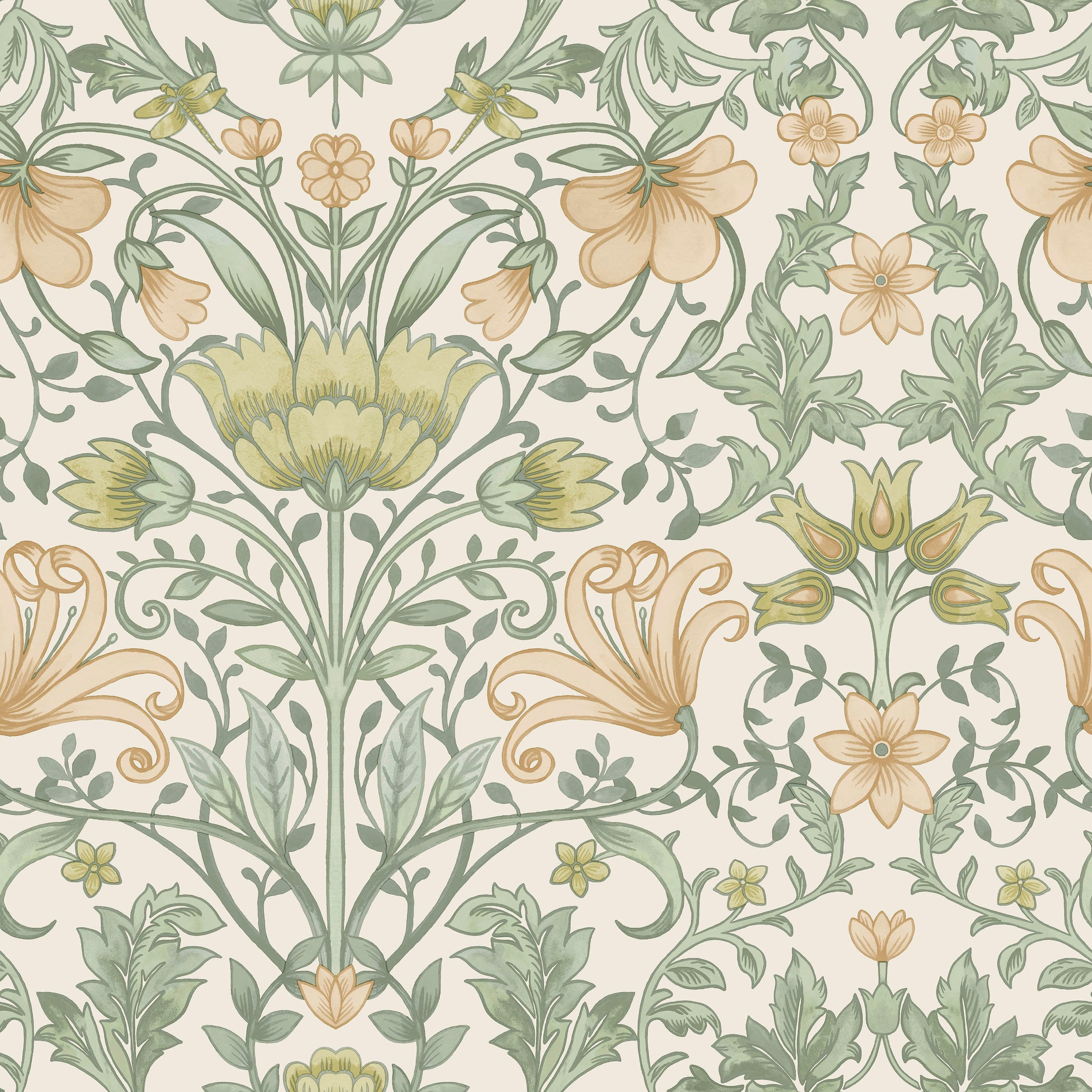 Vintage Floral Unpasted Wallpaper  396in x 20.8in Navy Blue