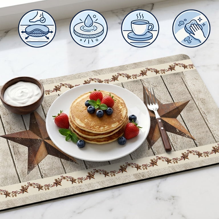 Vintage Country Heat Insulation Mats for Countertop Rusty Metal Star ...