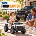 thumbnail image 2 of 12V Licensed Ford Bronco Raptor Powered Ride on Toy Cars, Kids Electric Car for Toddlers with Music, LED Lights, Horn, Ages 2+, White, 2 of 10
