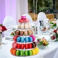 thumbnail image 5 of Soporte de exhibición de macarrón de 6 niveles, torre redonda de macarrón, soporte para pastel, postre, magdalena, bandeja para galletas, estante, exhibición de postres para boda, 5 of 5