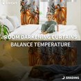 thumbnail image 3 of Fsddascl Orange Yellow Pumpkin Fall Blackout Curtains for Bedroom/Living Room, Thermal Insulated Kitchen Curtains, Thanksgiving Leaves Botanical Wooden Grommet Darkening Window Treatment 52"x63"x2, 3 of 6