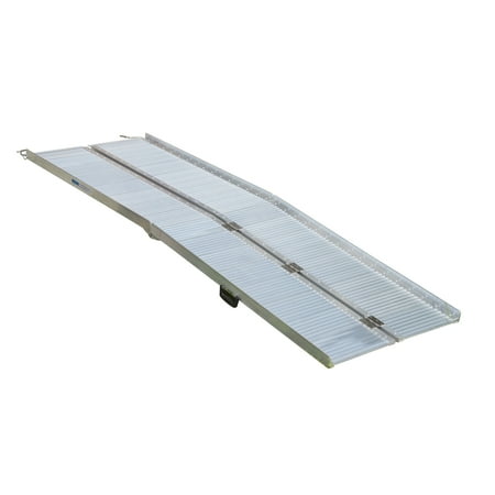 HomCom 8' Folding Portable Suitcase Mobility Wheelchair Threshold Ramp