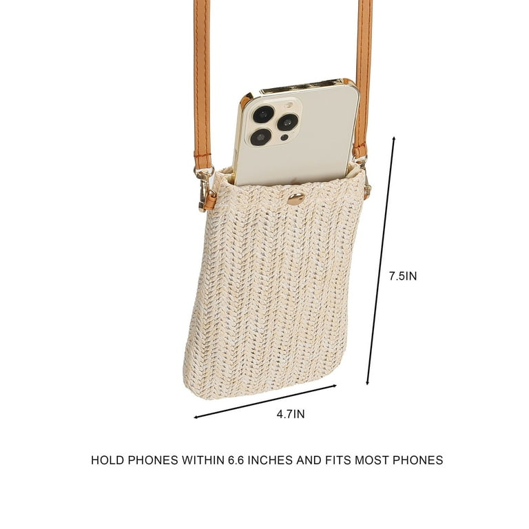 Gustave 2 Pcs Women Straw Crossbody Shoulder Bag Small Cell Phone Purse  Summer Beach Woven Rattan Bags Casual Mini Satchel Pouch