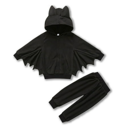 

URMAGIC Toddler Kids Baby Boys Black Bat Swing Hoodie Pants Outfits Halloween Clearance