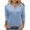 Light Blue, variant on Kukoosong Women's 3/4 Sleeve T-Shirt Casual Loose Deep V-neck Button Tee Solid Color Soft Comfy Tops for Women