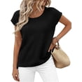 thumbnail image 6 of BTFBM Sweater Vest Women Spring Summer Cap Sleeve Crew Neck Casual Loose Business Tops Western Vacation Outfits, 6 of 7