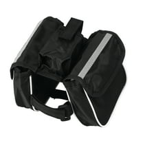 FOLOYORI 1Pcs Mountain Bike Front Beam Bag Black Polyester 15.0x12.0x9.5in