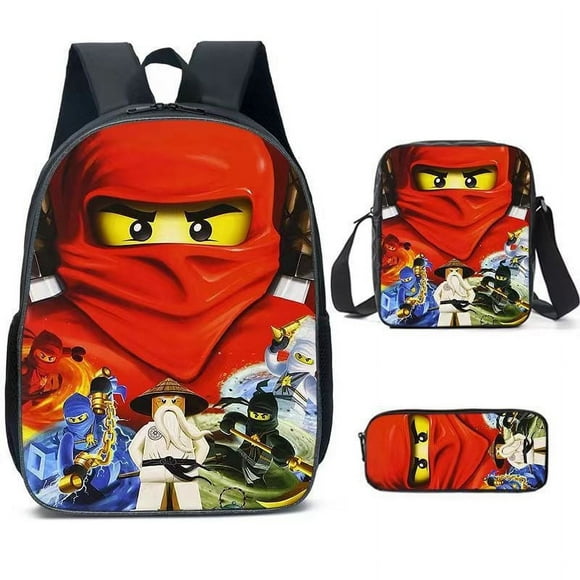 Cartoon Ninja Lego Children'S Backpack Primary And Secondary School Students Large Capacity Leisure Schoolbag Three-Piece Set 4 -WEVALLEY