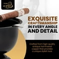 thumbnail image 3 of Stinky Cigar Tall Cigar Ashtray with 4 Stirrups, Cherry Black | Windproof Design with 4.25 inch Deep Bowl Ashtray for Indoor & Outdoor Use | Perfect Cigar Accessory for Aficionados & Home Decor, 3 of 15