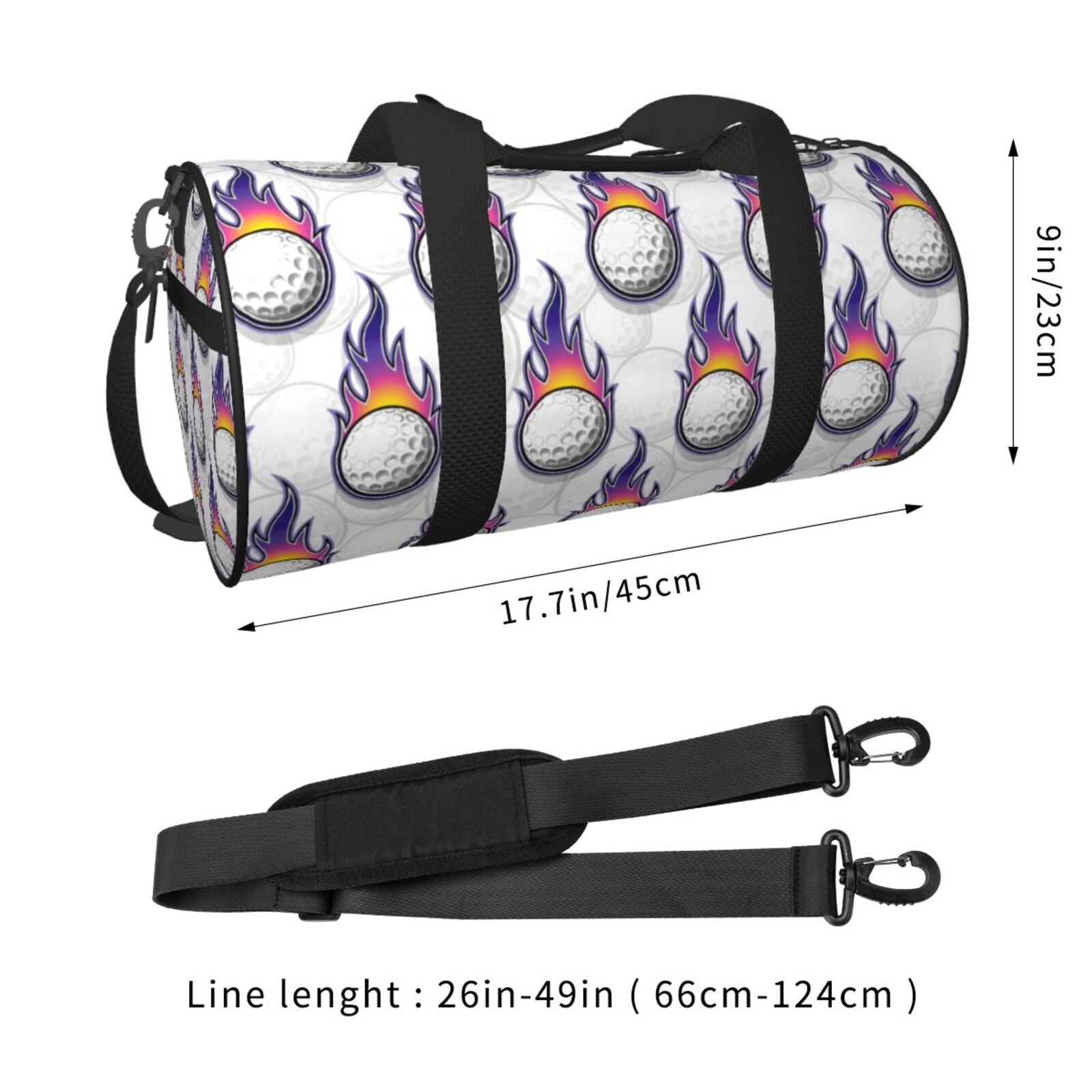 Fuzoiu Golf balls Print Travel Bag, Large Capacity Travel Bag, Sports Gym Bag, Travel Duffel Bag, Weekender Overnight Bag for Women and Man