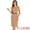 Khaki, variant on DARING DIVA Elegant Round Neck Cap Sleeve Belted Work Sheath Dresses XS Khaki