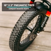 GOTRAX Ranger16 Adult Electric Bike - 36V 20 MPH Speed, 24 Mile Range, 16 x 3 Fat Tires, Moped Style, Black