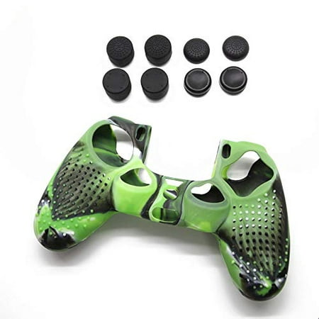 Jietron Studded Anti-slip Silicone Cover Skin Set for PS4 /SLIM /PRO controller(controller skin x 1 + FPS PRO Thumb Grips