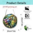 thumbnail image 3 of Round Acrylic Hanging Decor 20cm with Metal Chain, Colorful Art Ornament for Indoor Outdoor Garden Patio, Stained Glass Style Suncatcher for Wall Window or Tree Decoration, 3 of 5